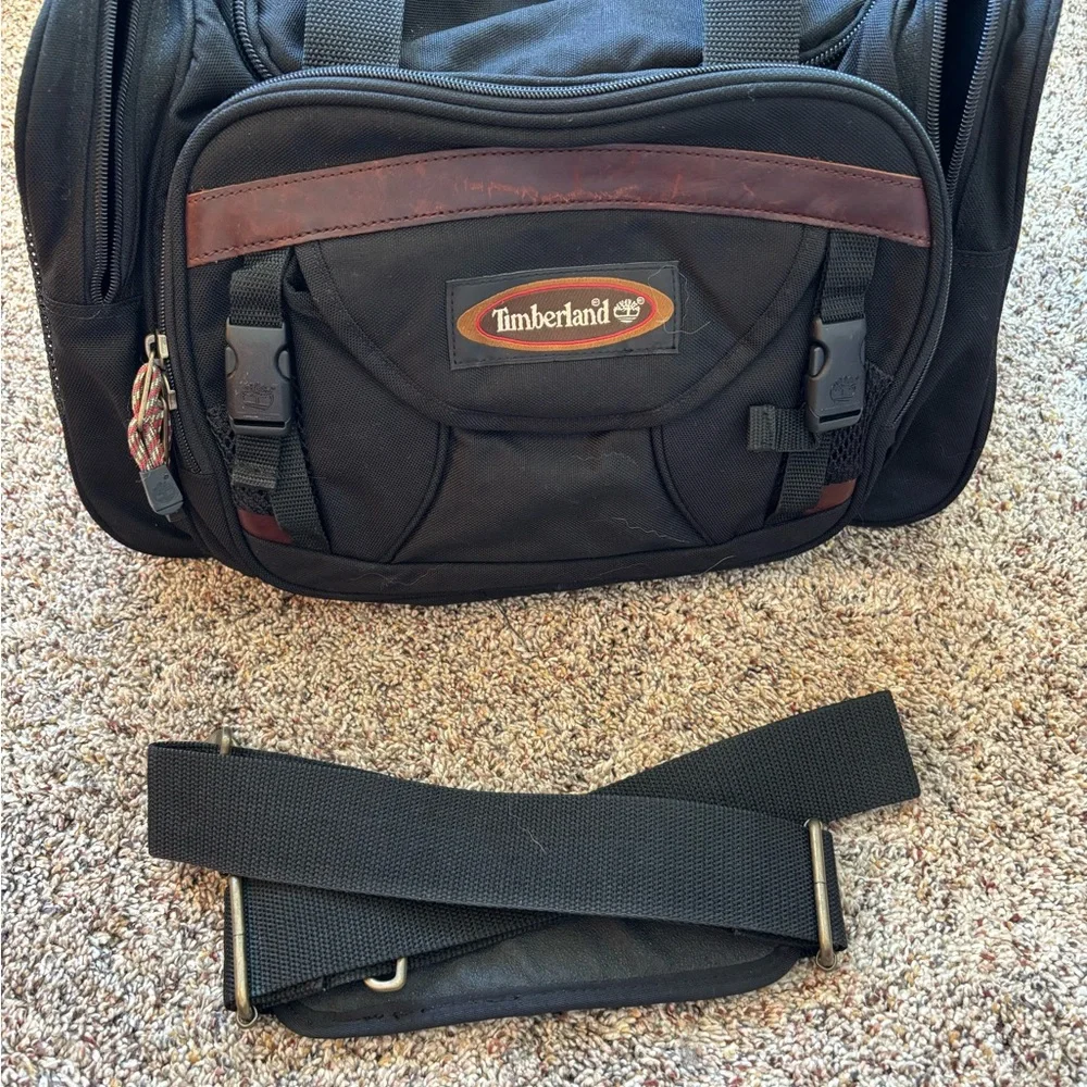 Timberland Black and Brown Men's Travel Duffel Bag